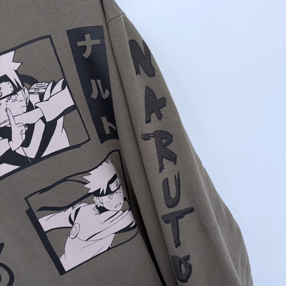 Naruto Shippuden Collection Hoodie Mens 3XL 2007 Green Black Colorblock Anime - Picture 4 of 7